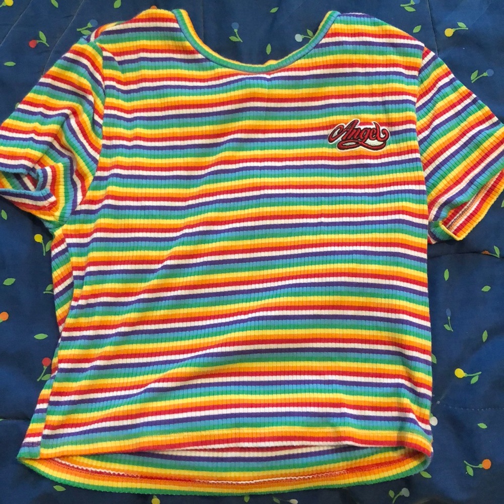Cute angel rainbow crop top